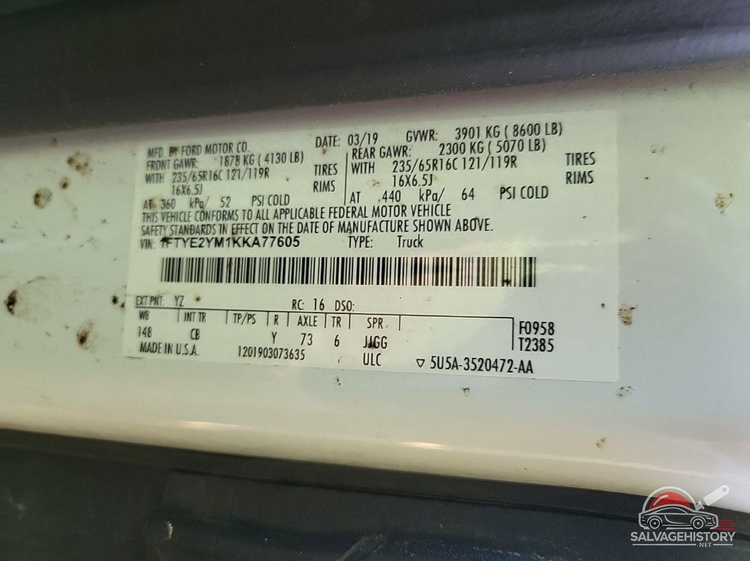1FTYE2YM1KKA77605 2019 FORD TRANSIT-150 photo no. 7