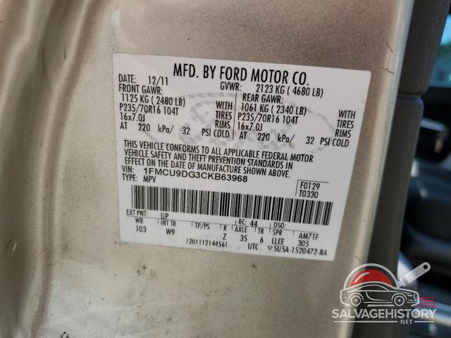 1FMCU9DG3CKB63968 2012 FORD ESCAPE photo no. 13