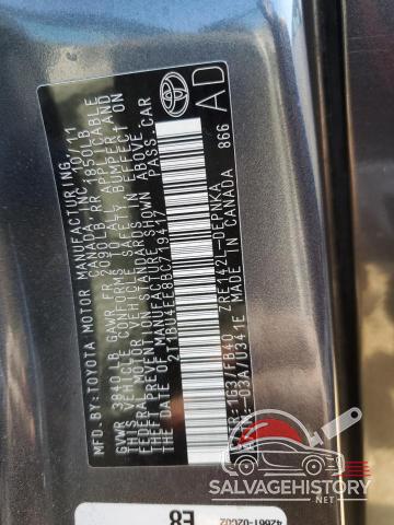 2T1BU4EE8BC719417 2011 TOYOTA COROLLA photo no. 13