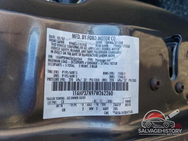 1FAHP37N97W262260 2007 FORD FOCUS photo no. 13