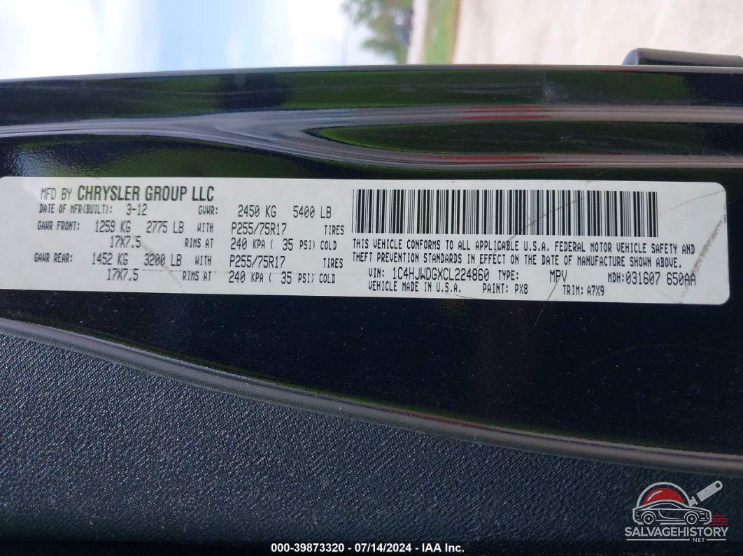 1C4HJWDGXCL224860 2012 JEEP WRANGLER UNLIMITED photo no. 9