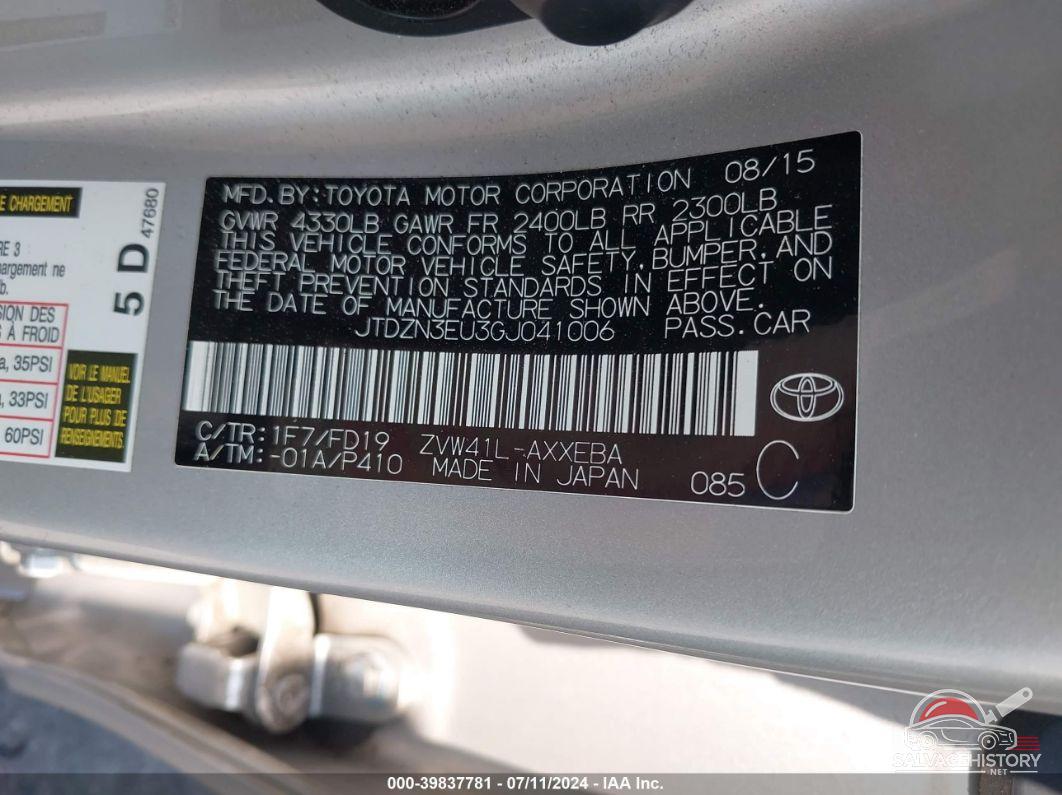 JTDZN3EU3GJ041006 2016 TOYOTA PRIUS V photo no. 9