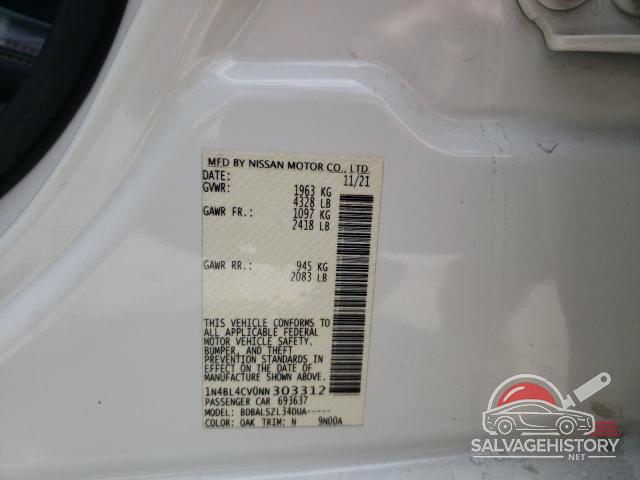 1N4BL4CV0NN303312 2022 NISSAN ALTIMA photo no. 12