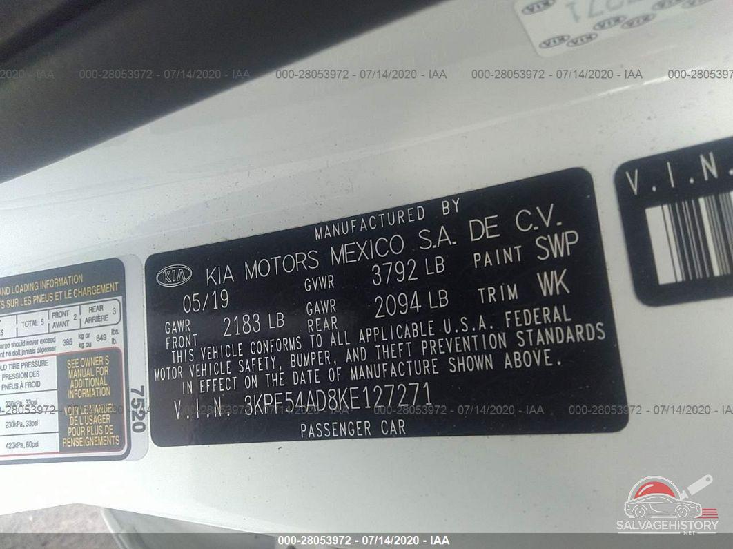 3KPF54AD8KE127271 2019 KIA FORTE photo no. 9