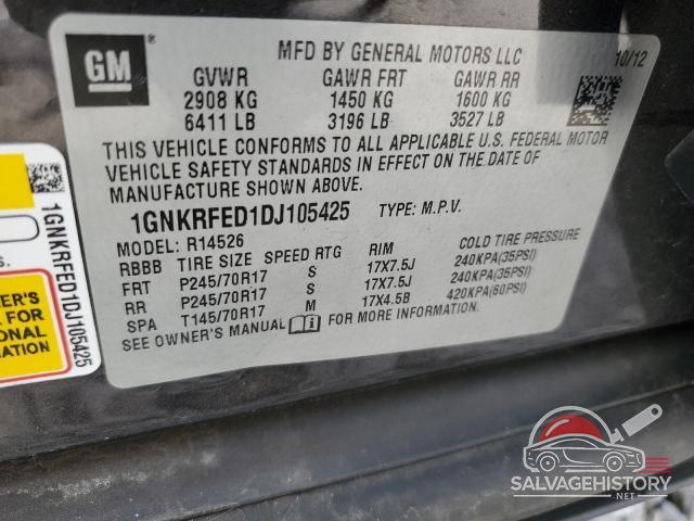 1GNKRFED1DJ105425 2013 CHEVROLET TRAVERSE photo no. 14
