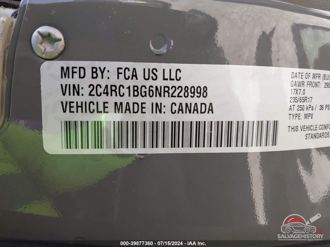 2C4RC1BG6NR228998 2022 CHRYSLER PACIFICA photo no. 9