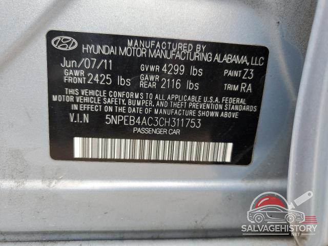 5NPEB4AC3CH311753 2012 HYUNDAI SONATA photo no. 12