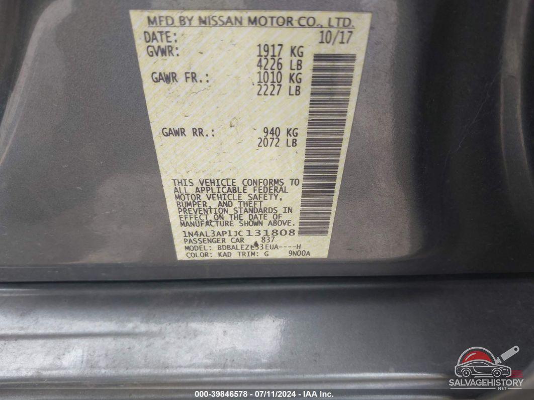 1N4AL3AP1JC131808 2018 NISSAN ALTIMA photo no. 9