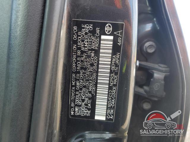 JTDBT923881284009 2008 TOYOTA YARIS photo no. 12