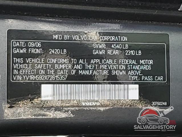 YV1RH592X72615357 2007 VOLVO S60 photo no. 12