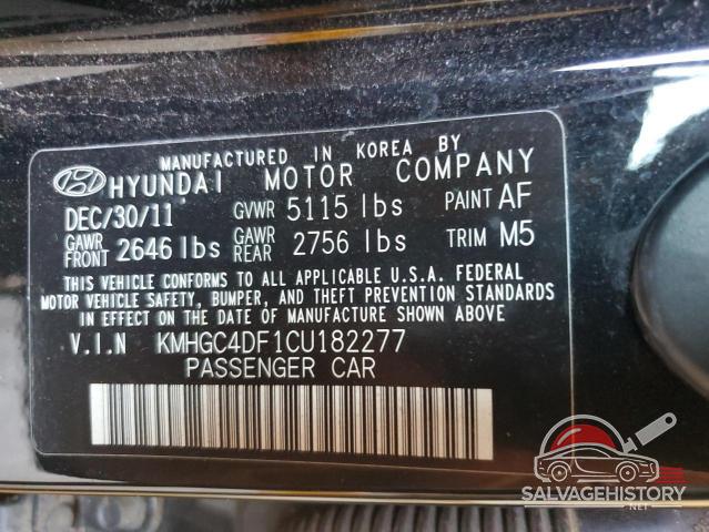 KMHGC4DF1CU182277 2012 HYUNDAI GENESIS photo no. 12