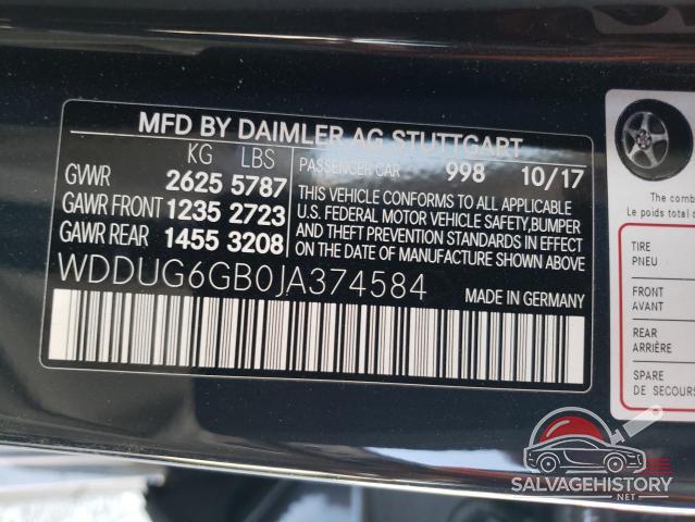 WDDUG6GB0JA374584 2018 MERCEDES-BENZ S-CLASS photo no. 12