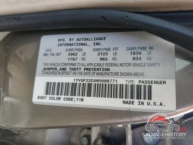 1YVGF22C6W5688771 1998 MAZDA 626 photo no. 12