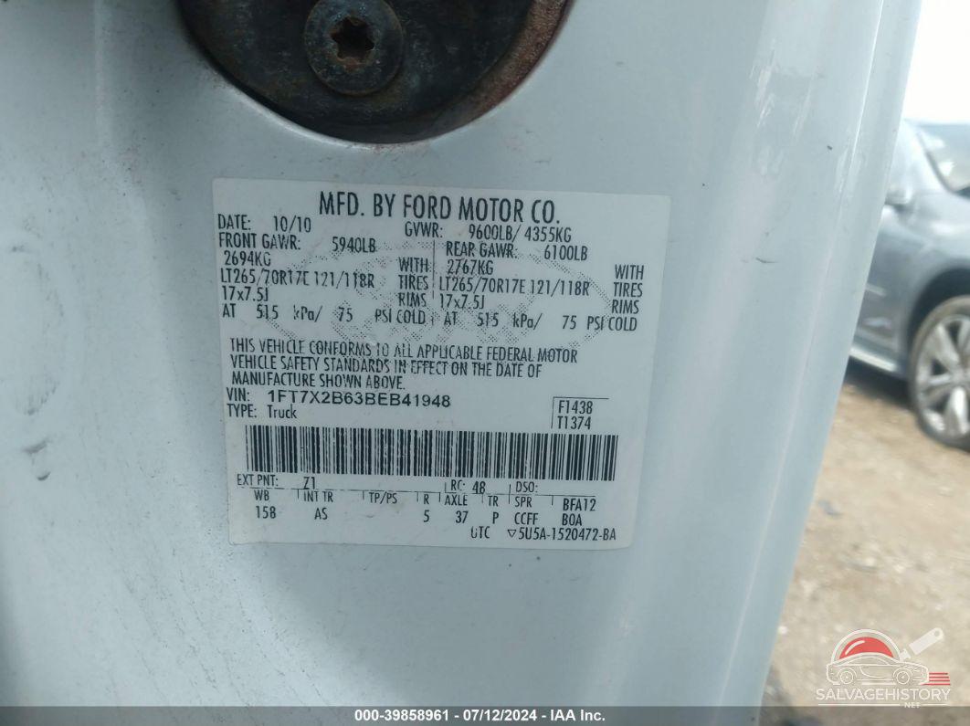 1FT7X2B63BEB41948 2011 FORD F250 photo no. 9