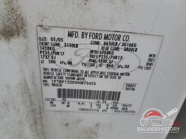 1FTRF12205NB73425 2005 FORD All Models photo no. 12