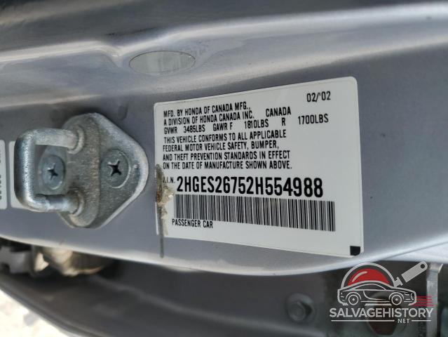 2HGES26752H554988 2002 HONDA CIVIC photo no. 12