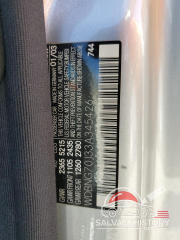 WDBNG70J33A345426 2003 MERCEDES-BENZ S-CLASS photo no. 12
