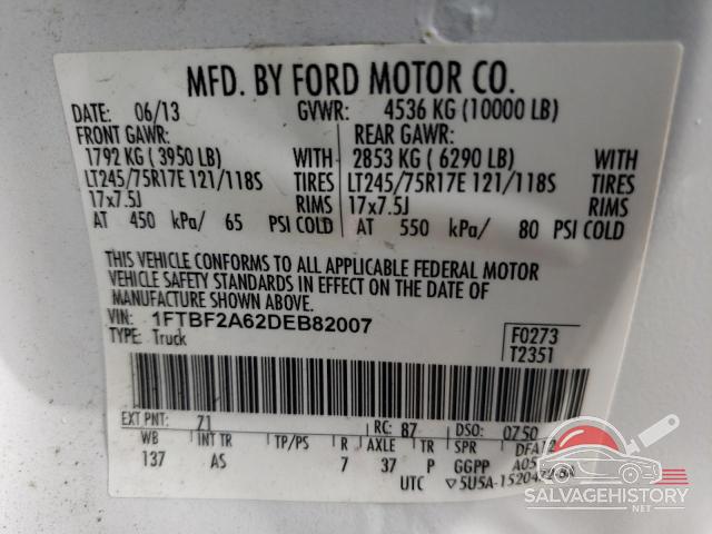 1FTBF2A62DEB82007 2013 FORD F250 photo no. 13
