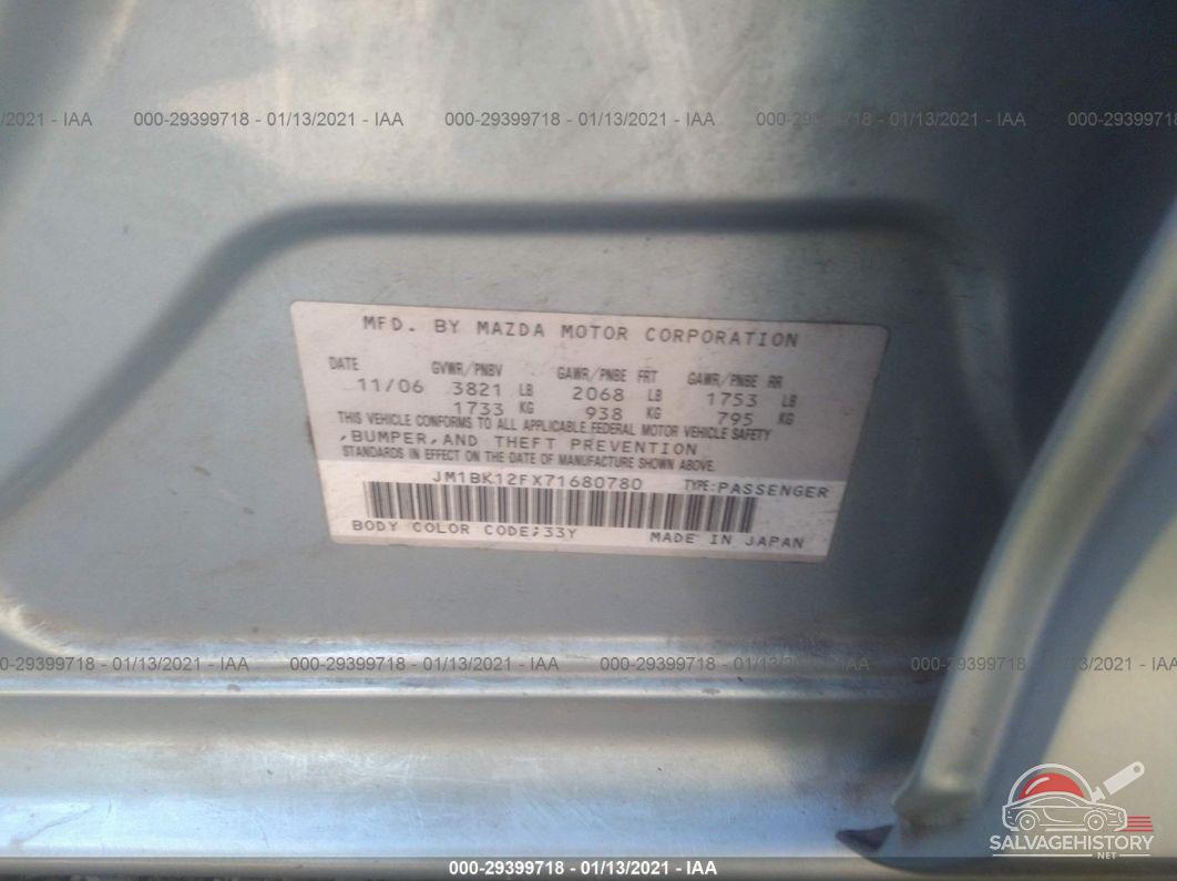 JM1BK12FX71680780 2007 MAZDA MAZDA3 photo no. 9