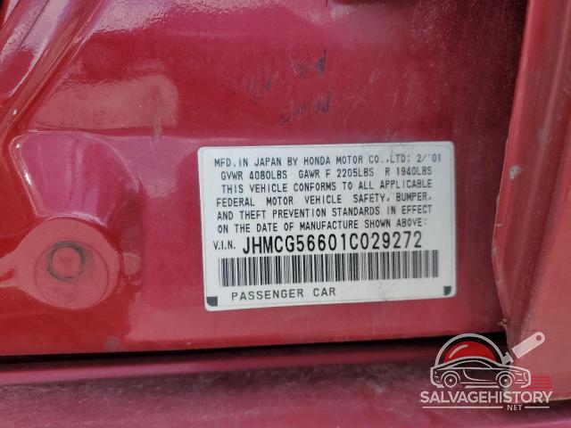 JHMCG56601C029272 2001 HONDA ACCORD photo no. 12