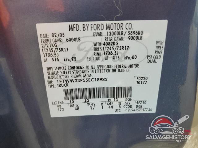 1FTWW33P55EC18982 2005 FORD F350 photo no. 12