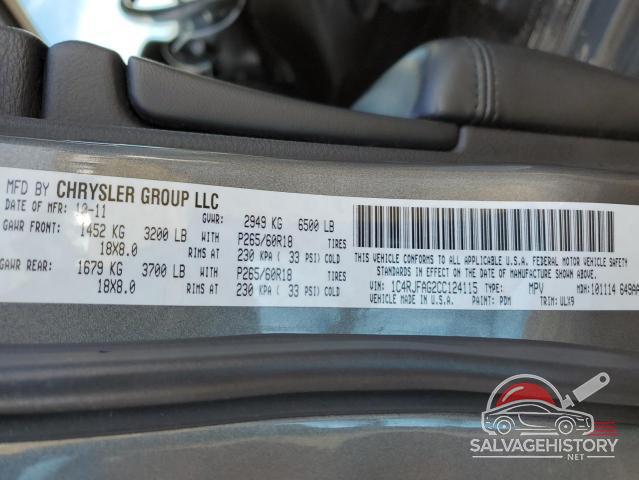 1C4RJFAG2CC124115 2012 JEEP GRAND CHER photo no. 13