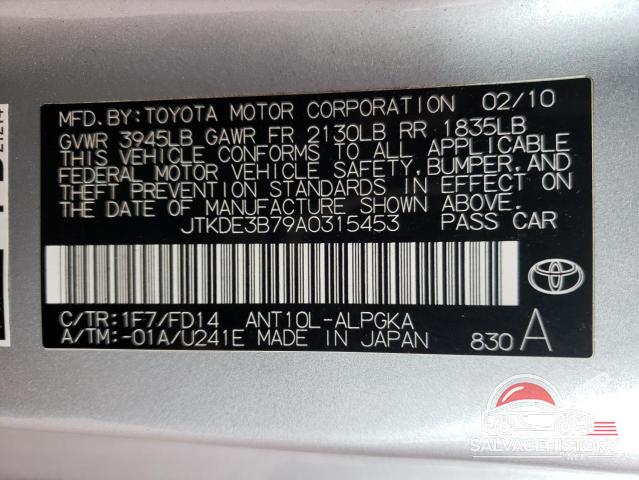 JTKDE3B79A0315453 2010 TOYOTA SCION photo no. 12