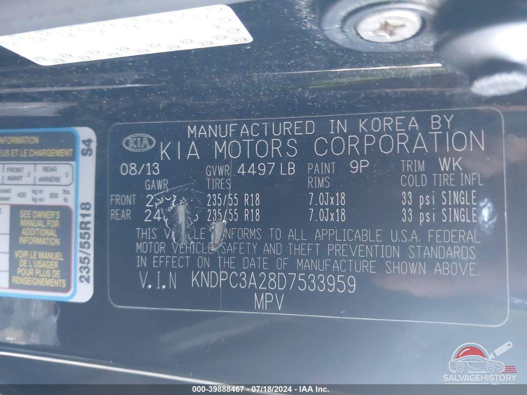 KNDPC3A28D7533959 2013 KIA SPORTAGE photo no. 9