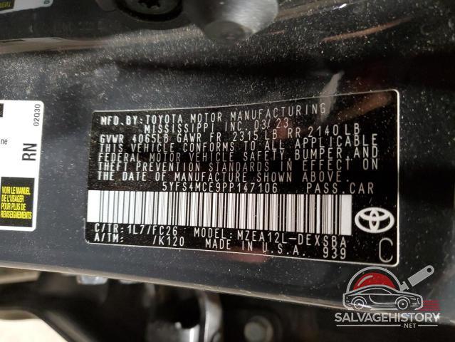 5YFS4MCE9PP147106 2023 TOYOTA COROLLA photo no. 12