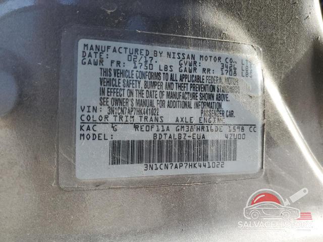 3N1CN7AP7HK441022 2017 NISSAN VERSA photo no. 13