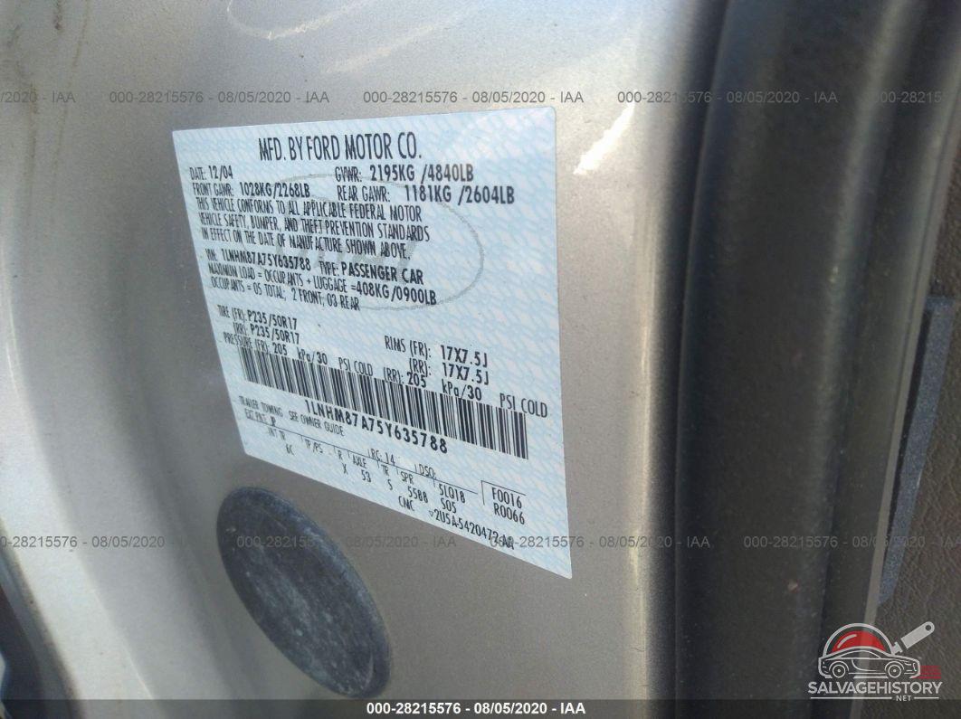 1LNHM87A75Y635788 2005 LINCOLN LS photo no. 9