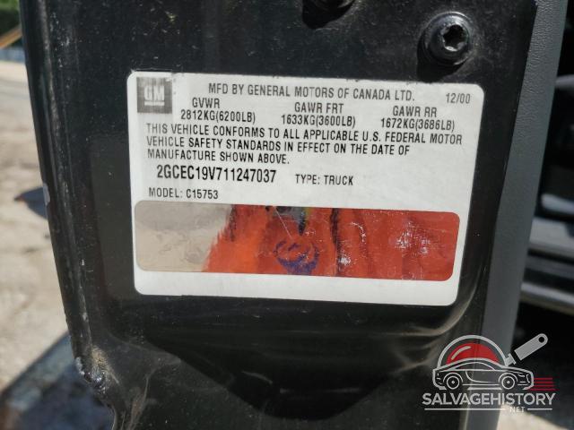 2GCEC19V711247037 2001 CHEVROLET ALL Models photo no. 12