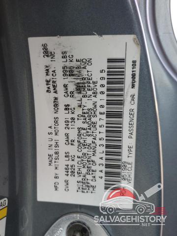 4A3AL35T57E010095 2007 MITSUBISHI ECLIPSE photo no. 12