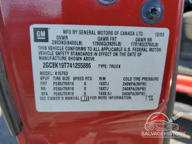 2GCEK19T741255886 2004 CHEVROLET ALL Models photo no. 12
