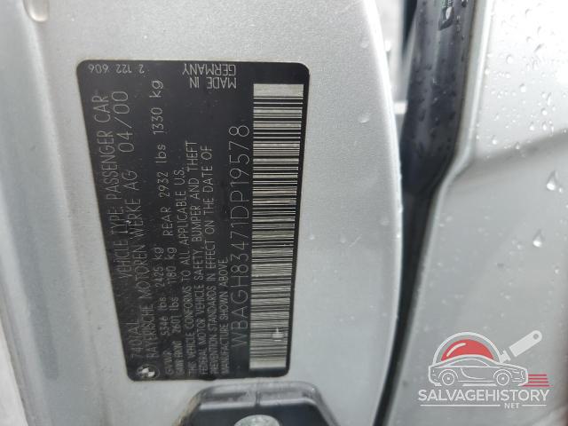 WBAGH83471DP19578 2001 BMW 7 SERIES photo no. 12