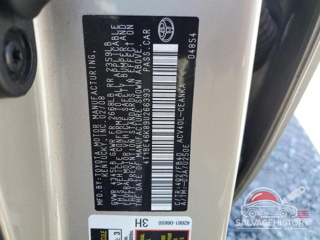 4T1BE46K89U266393 2009 TOYOTA CAMRY photo no. 12
