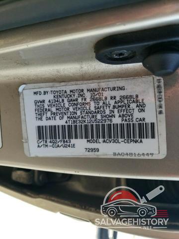 4T1BE32K12U522976 2002 TOYOTA CAMRY photo no. 12