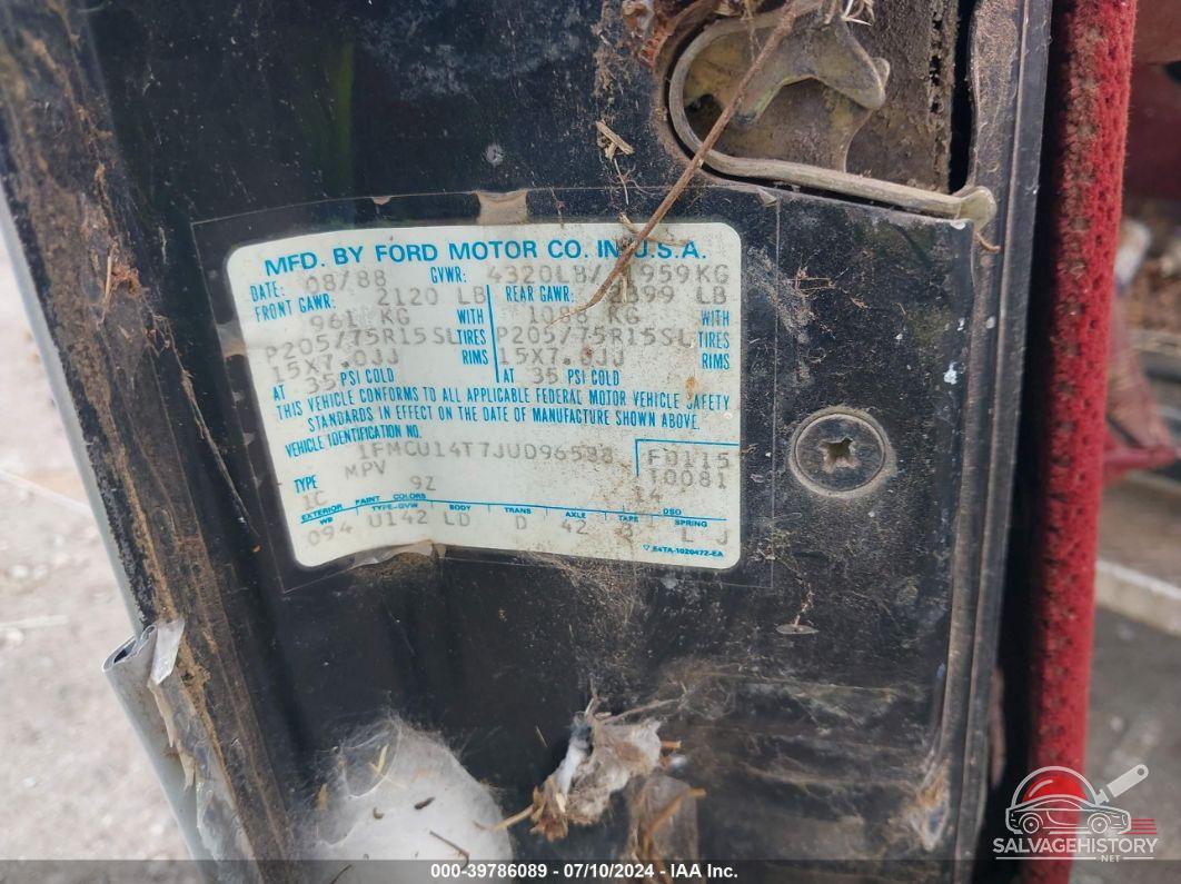 1FMCU14T7JUD96588 1988 FORD BRONCO II photo no. 9