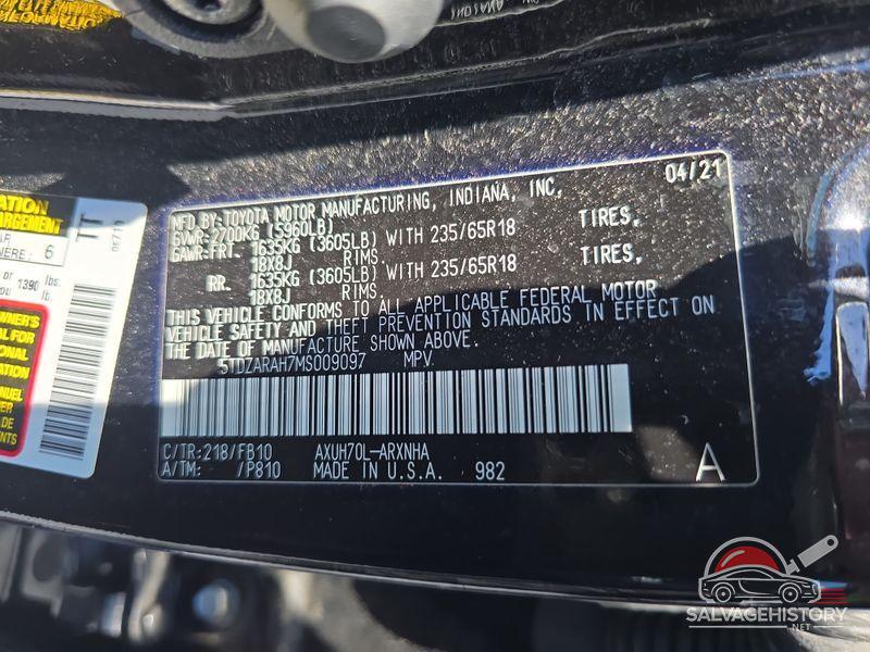 5TDZARAH7MS009097 2021 TOYOTA HIGHLANDER photo no. 3