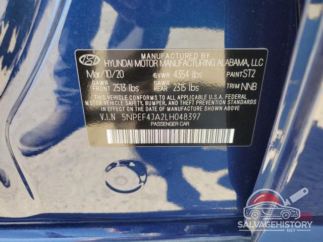 5NPEF4JA2LH048397 2020 HYUNDAI SONATA photo no. 13