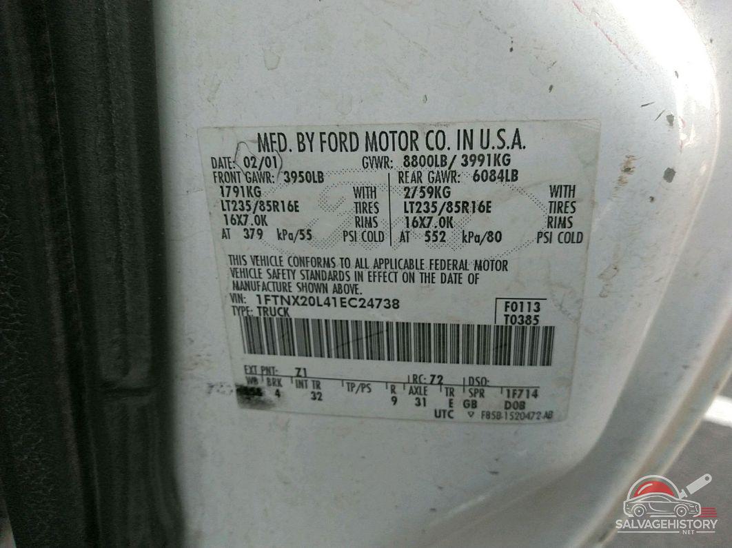 1FTNX20L41EC24738 2001 FORD SUPER DUTY F-250 photo no. 3