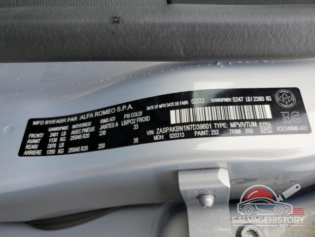 ZASPAKBN1N7D39601 2022 ALFA ROMEO STELVIO photo no. 13