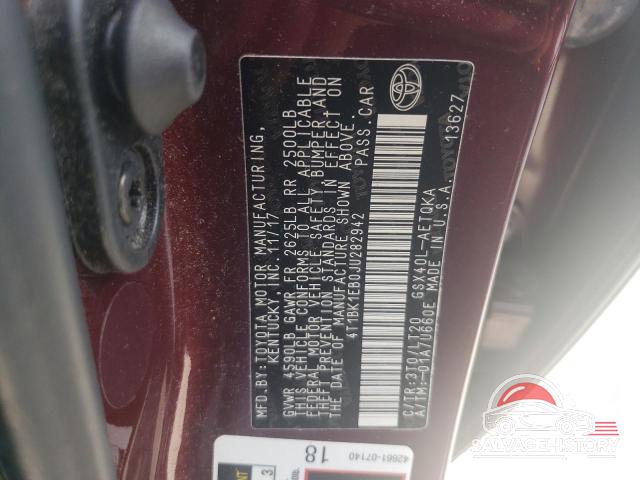 4T1BK1EB0JU282942 2018 TOYOTA AVALON photo no. 12
