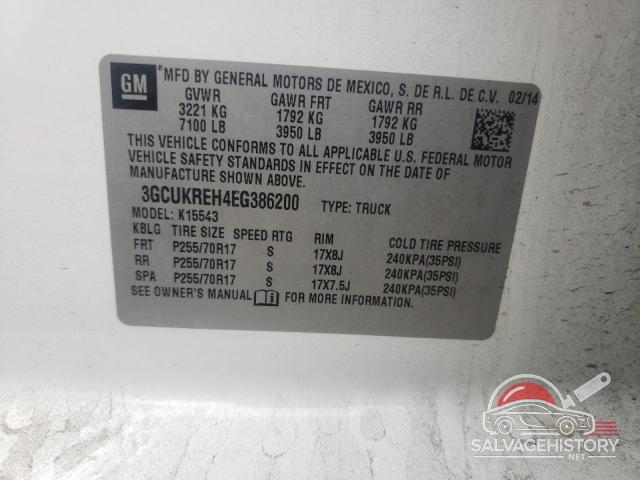 3GCUKREH4EG386200 2014 CHEVROLET ALL Models photo no. 12