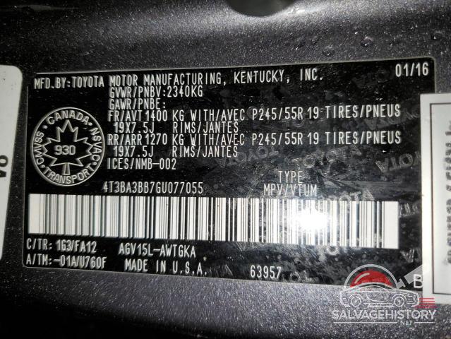 4T3BA3BB7GU077055 2016 TOYOTA VENZA photo no. 13