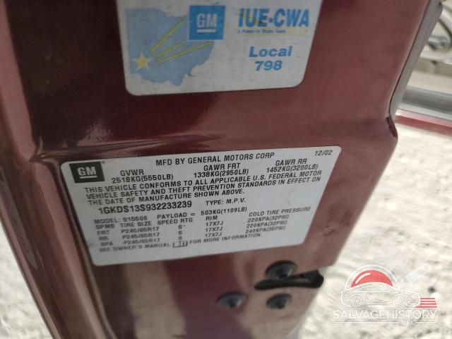 1GKDS13S932233239 2003 GMC ENVOY photo no. 13