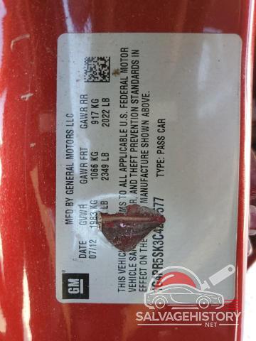 1G4PR5SK3C4227577 2012 BUICK VERANO photo no. 12