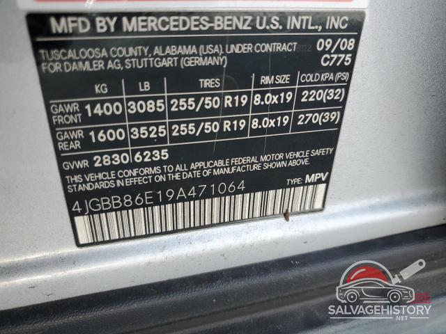 4JGBB86E19A471064 2009 MERCEDES-BENZ M-CLASS photo no. 12
