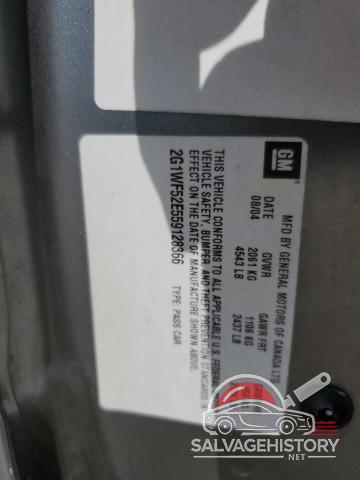 2G1WF52E559128366 2005 CHEVROLET IMPALA photo no. 12