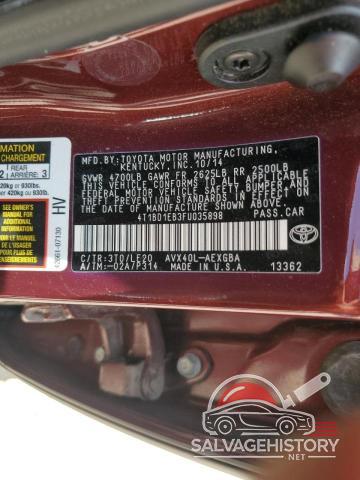 4T1BD1EB3FU035898 2015 TOYOTA AVALON photo no. 12